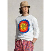 Polo Ralph Lauren Men's Logo Ti -Dye Print Fleece Crewneck Sweatshirt White XXL