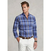 Polo Ralph Lauren Men's Classic Fit Plaid Button Down Oxford Shirt Blue Combo XL