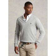 Polo Ralph Lauren Mens Regular fit Long Sleeve V Neck Sweater Small V-Neck Grey Solid