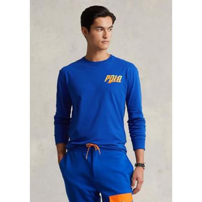 Polo Ralph Lauren Mens Classic Fit Jersey Long Sleeve Shirt Sapphire Star Medium