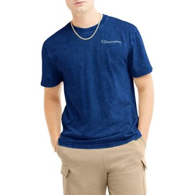 Champion Mens Acid Wash Crewneck Short Sleeve T Shirt Blue XL