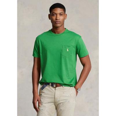 Polo Ralph Lauren Men's Classic Fit Pocket Short Sleeve T Shirt Green Medium
