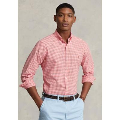 Polo Ralph Lauren Mens Classic fit Long Sleeve Button-Up Shirt Large Orange Check