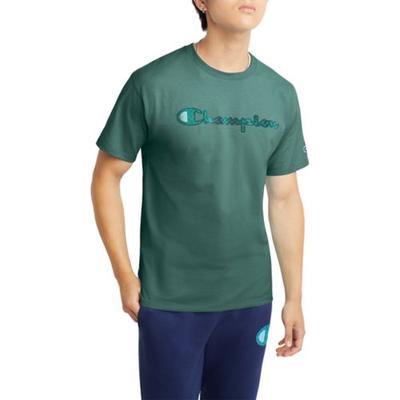 Champion Mens Classic Graphic Logo Short Sleeve T Shirt Green Small