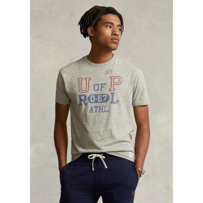 Ralph Lauren Men's Classic Fit Jersey Graphic Short Sleeve T Shirt Grey Small