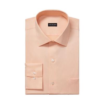 Van Heusen Mens Regular fit Dress Shirt Large 16-16.5 34-35 Orange Solid