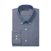 Tommy Hilfiger Mens Slim fit Dress Shirt XL 17.5 in 34-35 Blue Solid