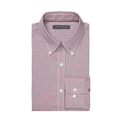 Tommy Hilfiger Mens Slim fit Dress Shirt Medium 15 in 32-33 Red Plaid