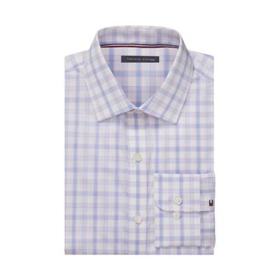 Tommy Hilfiger Men Slim fit Dress Shirt Small 14.5 in 32-33 Blue Plaid