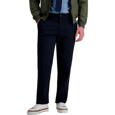 Haggar Mens Straight fit Cotton Chinos 34 / 29 Blue Solid