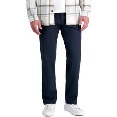 Haggar Mens Straight fit Cotton Dress Pants 36 / 32 Blue Solid