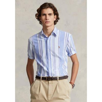 Polo Ralph Lauren Mens Classic Fit Short Sleeve Button Down Shirt Blue Multi 2XL