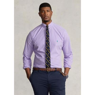 Polo Ralph Lauren Men's Big & Tall Stretch Poplin Button Down Shirt Purple 3XLT