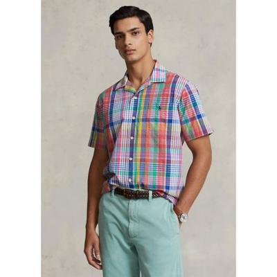 Polo Ralph Lauren Men's Classic Fit Button Down Shirt Red Navy Multi Small