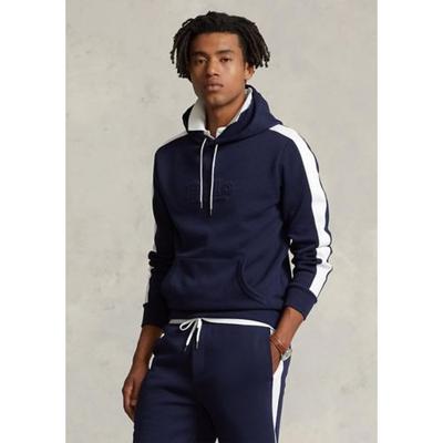 Polo Ralph Lauren Mens Logo Double Knit Mesh Hoodie Sweatshirt Navy Blue XL