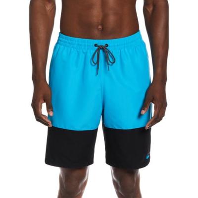Nike Men's Split Colorblocked 9" Swim Trunks XXL 2XL Blue Lightning