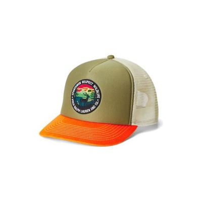 Polo Ralph Lauren Men's Logo Graphic Trucker Cap Orange Green No Size