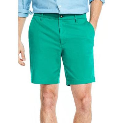 Nautica Mens Classic Fit 8.5 Chino Flat Front Deck Shorts Pepper Green  38