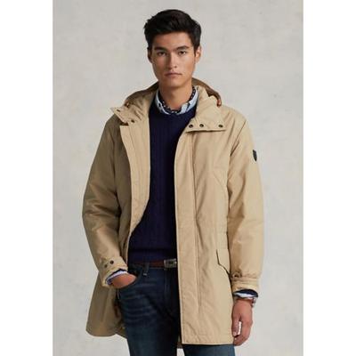 Polo Ralph Lauren Mens Packable Water Repellent Marsh Coat Jacket Beige 2XL
