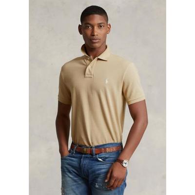Polo Ralph Lauren Mens Classic fit Short Sleeve Polo Shirt Large Beige Solid