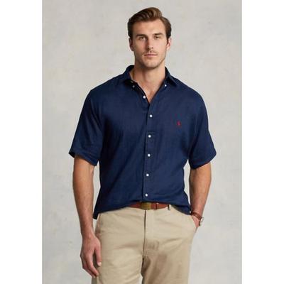 Polo Ralph Lauren Men's Big & Tall Linen Shirt Navy 2XL