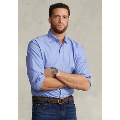 Polo Ralph Lauren Mens Classic fit Long Sleeve Button-Up Shirt 3XLT Blue Solid