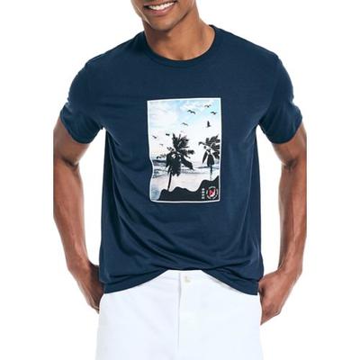 Nautica Nautica Mens Graphic T Shirt Navy Blue Seas 2XL