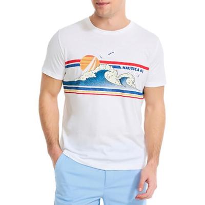 Nautica Nautica Mens Graphic Short Sleeve T Shirt Bright White XL