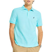 Nautica Men's Classic Fit Deck Short Sleeve Polo Shirt Angel Blue Small