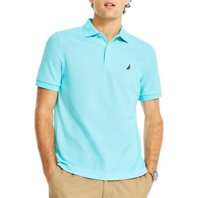 Nautica Men's Classic Fit Deck Short Sleeve Polo Shirt Angel Blue Small
