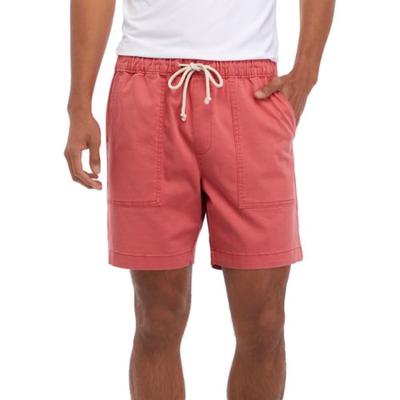 Nautica Men's 7" Pull On Drawstring Boardwalk Shorts Red Large