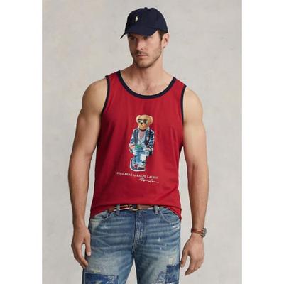 Polo Ralph Lauren Mens Big & Tall Polo Bear Jersey Sleeveless Tank Shirt Red 3XB