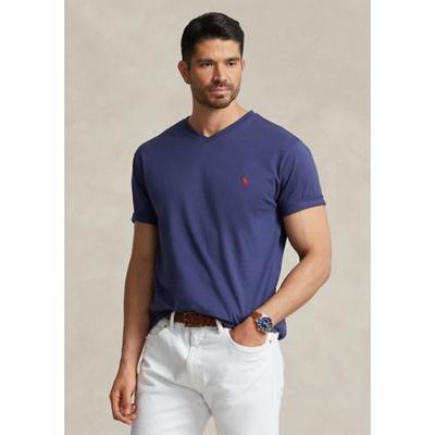 Polo Ralph Lauren Men's Big & Tall Jersey V Neck T Shirt Boathouse Navy 3XLT
