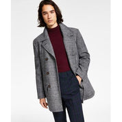 Lauren Ralph Lauren Mens Luke Double Breasted Peacoat Coat 36 S White Plaid