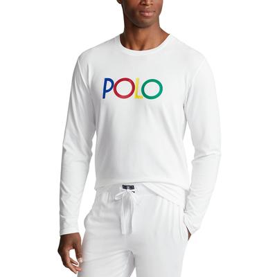 Polo Ralph Lauren Men's Logo Long Sleeve Pajama Shirt White XL