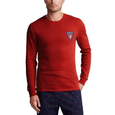 Polo Ralph Lauren Men's Red Waffle Knit Pajama Long Sleeve Shirt Large