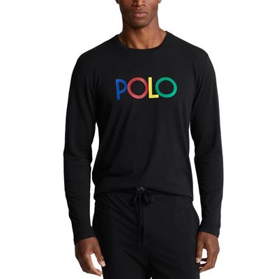 Polo Ralph Lauren Men's Logo Long Sleeve Sleep Pajama Shirt Polo Black XL