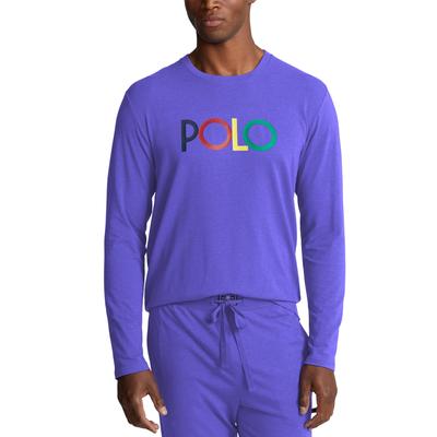 Polo Ralph Lauren Men's Logo Long Sleeve Pajama Shirt Purple Large