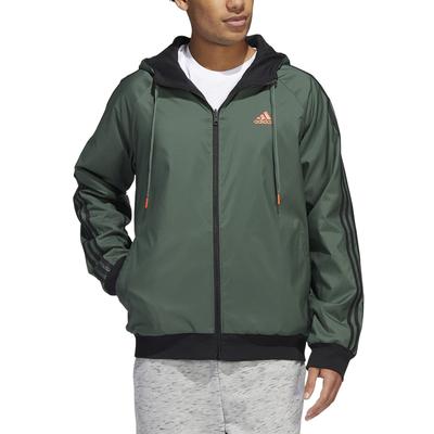 Adidas Men's Balance Reversible Stripe Logo Jacket Small Green Black Hoodie