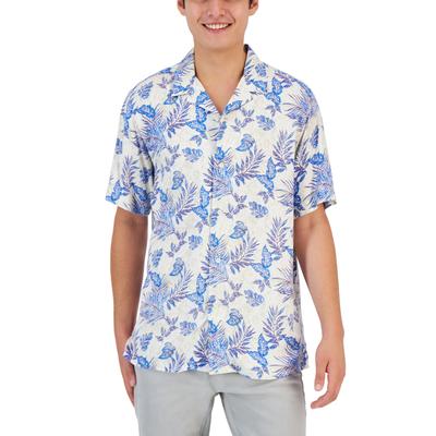 Mens Club Room White Small Print Shirt
