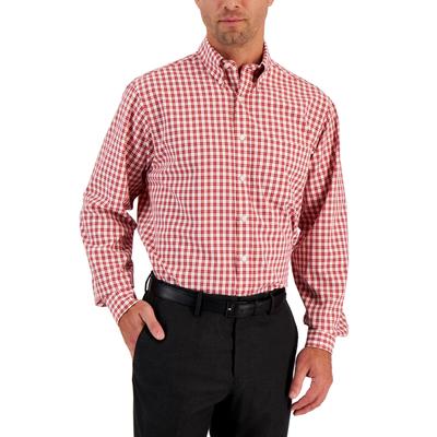 Club Room Mens Boledo Classic Fit Button Down Shirt Plaid Red White 18 34 35