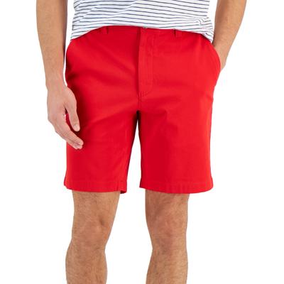 Club Room Men's Regular Fit 9" 4 Way Stretch Shorts Fire Red 42"