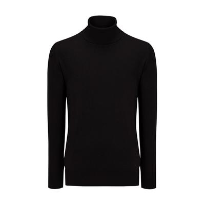 Ron Tomson Men Extra-Slim fit Long Sleeve Casual Sweater XL Turtleneck Black Solid
