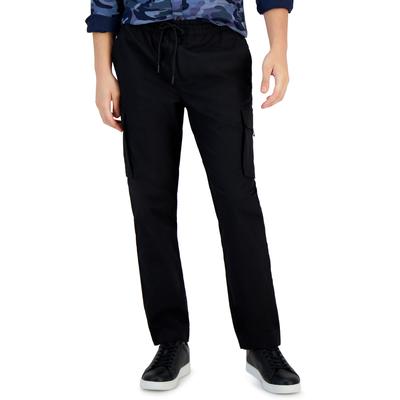 Alfani Men's Modern Pull on Six Pocket Ripstop Cargo Pants Black XL