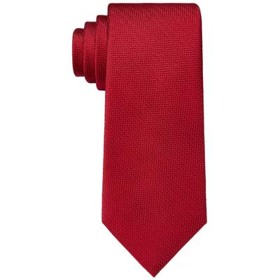 Tommy Hilfiger Men's Micro Herringbone Solid Tie Red Necktie