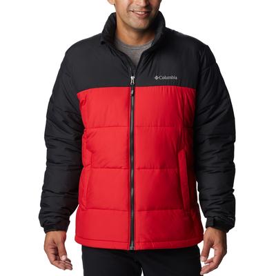Columbia Men's Pike Lake Jacket - Water Resistant - Mountain Red Black Large