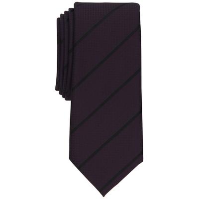 Alfani Mens Necktie Mallard Slim Stripe Tie Plum One Size