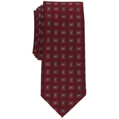 Alfani Mens Belmont Geo-Print Tie Red  OS