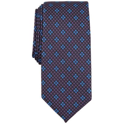 Alfani Mens Manor Geo-Print Tie Dark Navy Blue