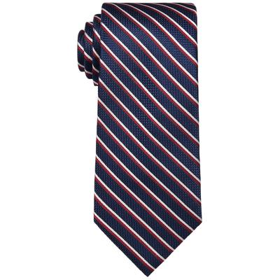 Tommy Hilfiger Men's Classic Navy Striped Necktie Silk Blend Tie
